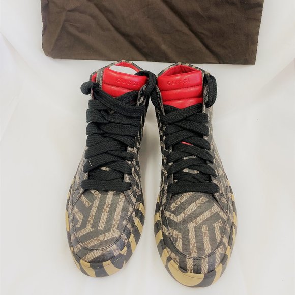 GUCCI CALEIDO CANVAS TRAINERS - Picture 1 of 2